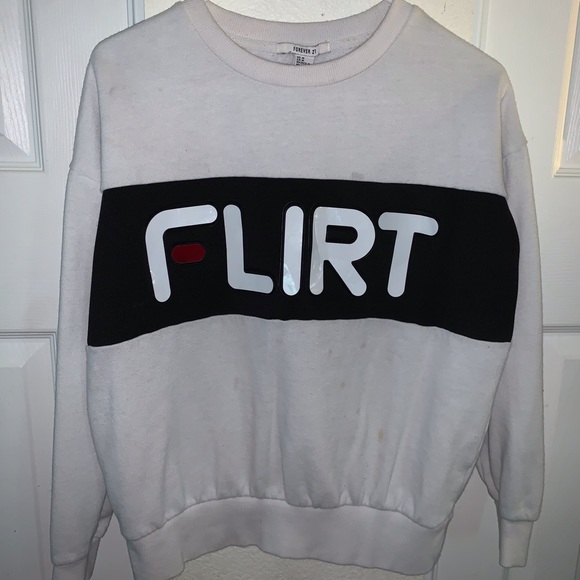FLIRT (FILA) white womens sweatshirt - Picture 1 of 10